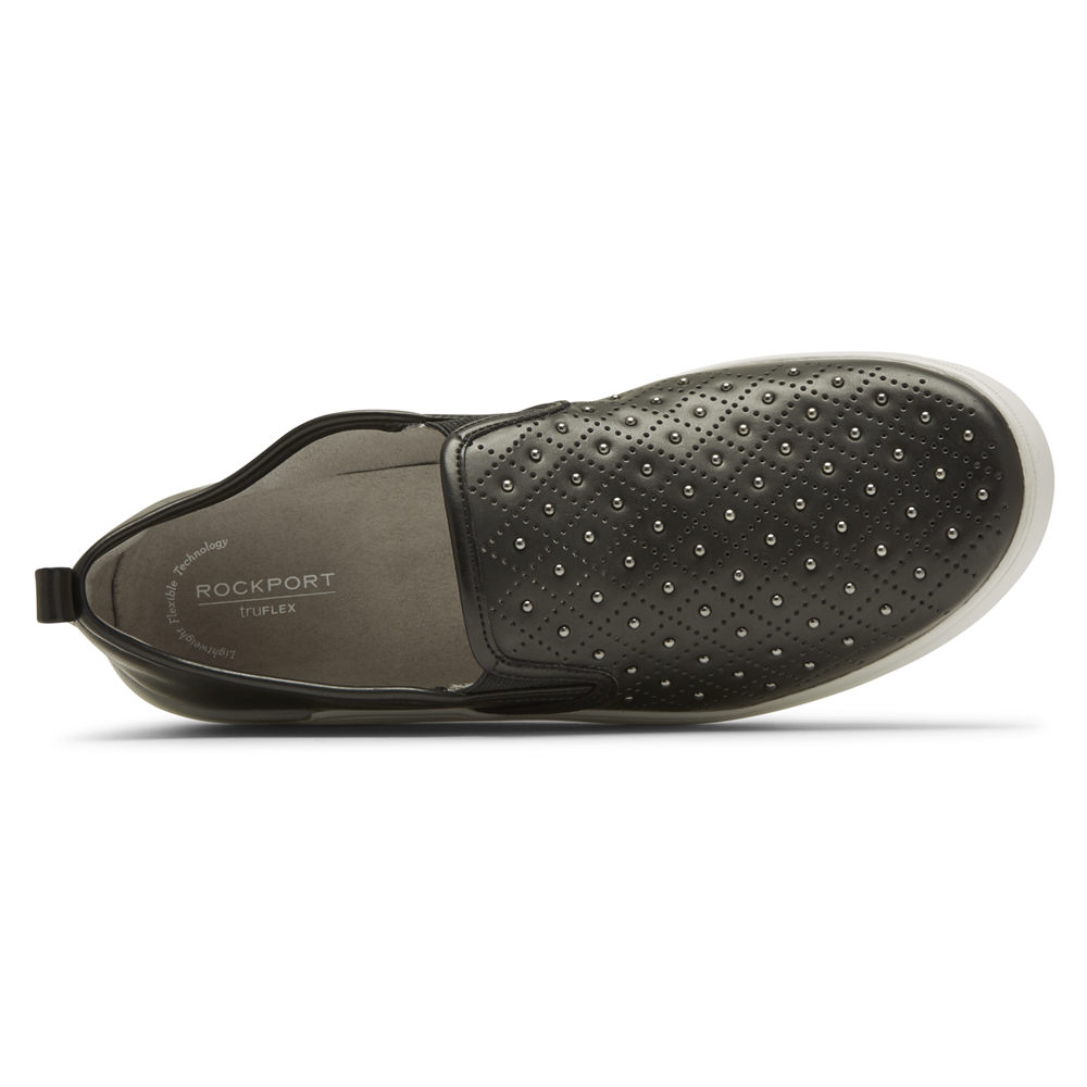 Rockport Singapore Womens Slip-On - truFLEX Parissa Studded Gore Black - MN8720645